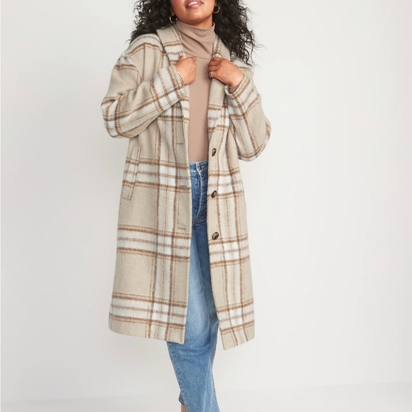 Plaid Tan Jacket Coat - Picture 4 of 9